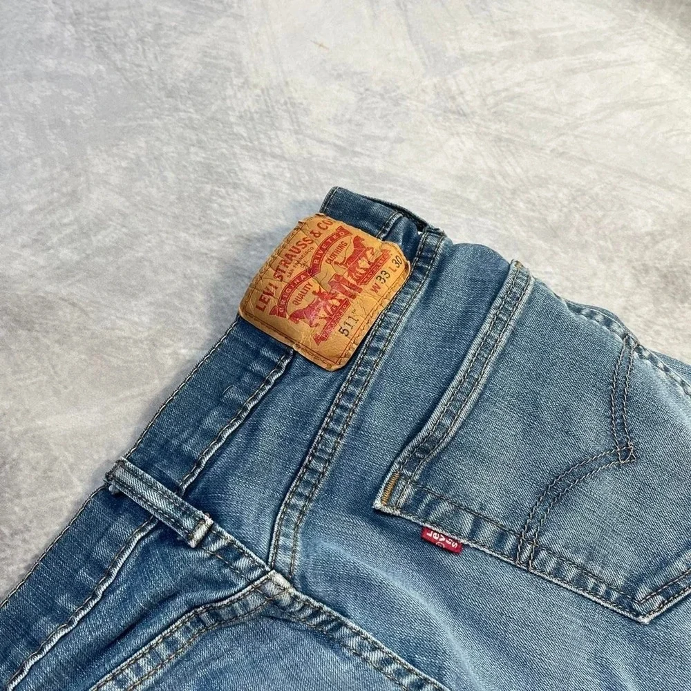 Levi's 511 Light Mid Wash Straight Fit Blue Denim Jeans